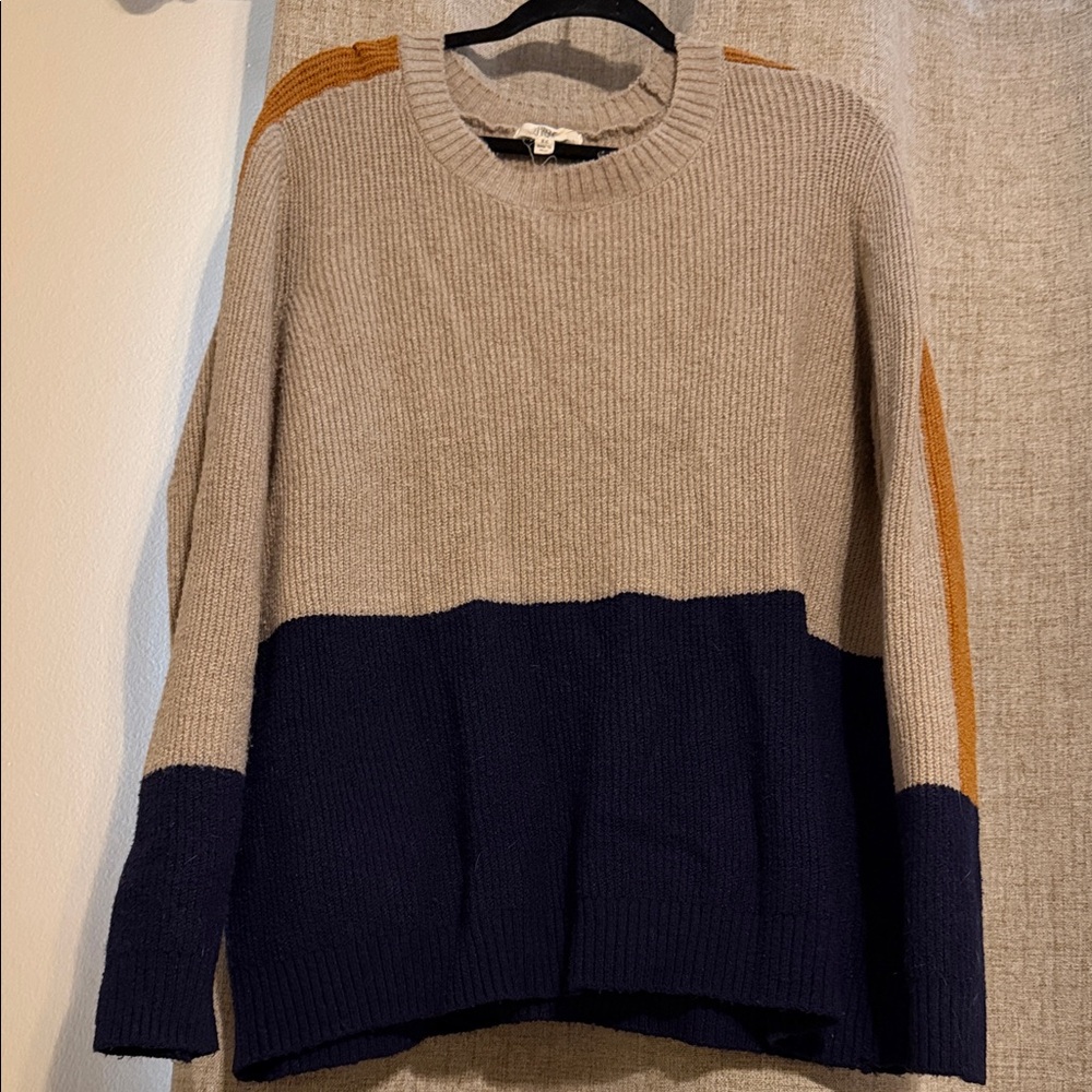 PINQUE Tan and Navy Sweater: 2X